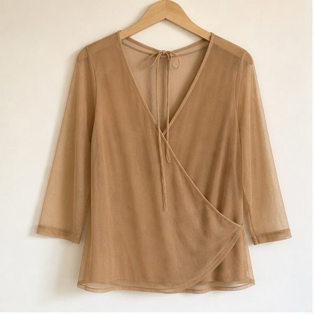 Camel Ruffle Blouse